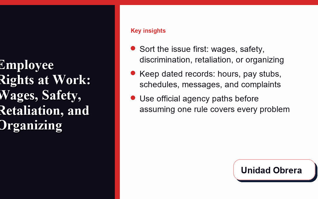 Employee Rights at Work: A Practical Guide to Wages, Safety, Discrimination, Retaliation, and Organizing