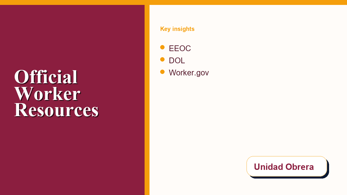 A diagram illustrating federal agency contacts and resource links for workers reporting retaliation.