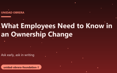 What Employees Need To Know When A Business Changes Hands