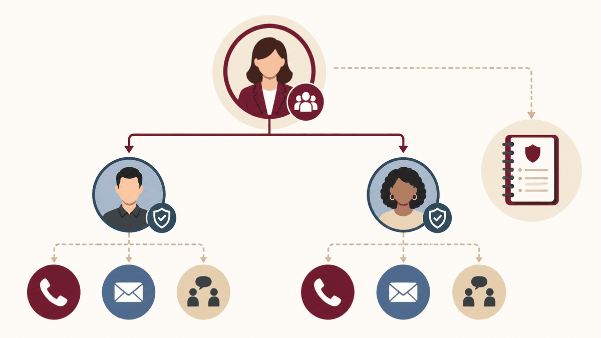 Fallback communication tree using approved contact methods